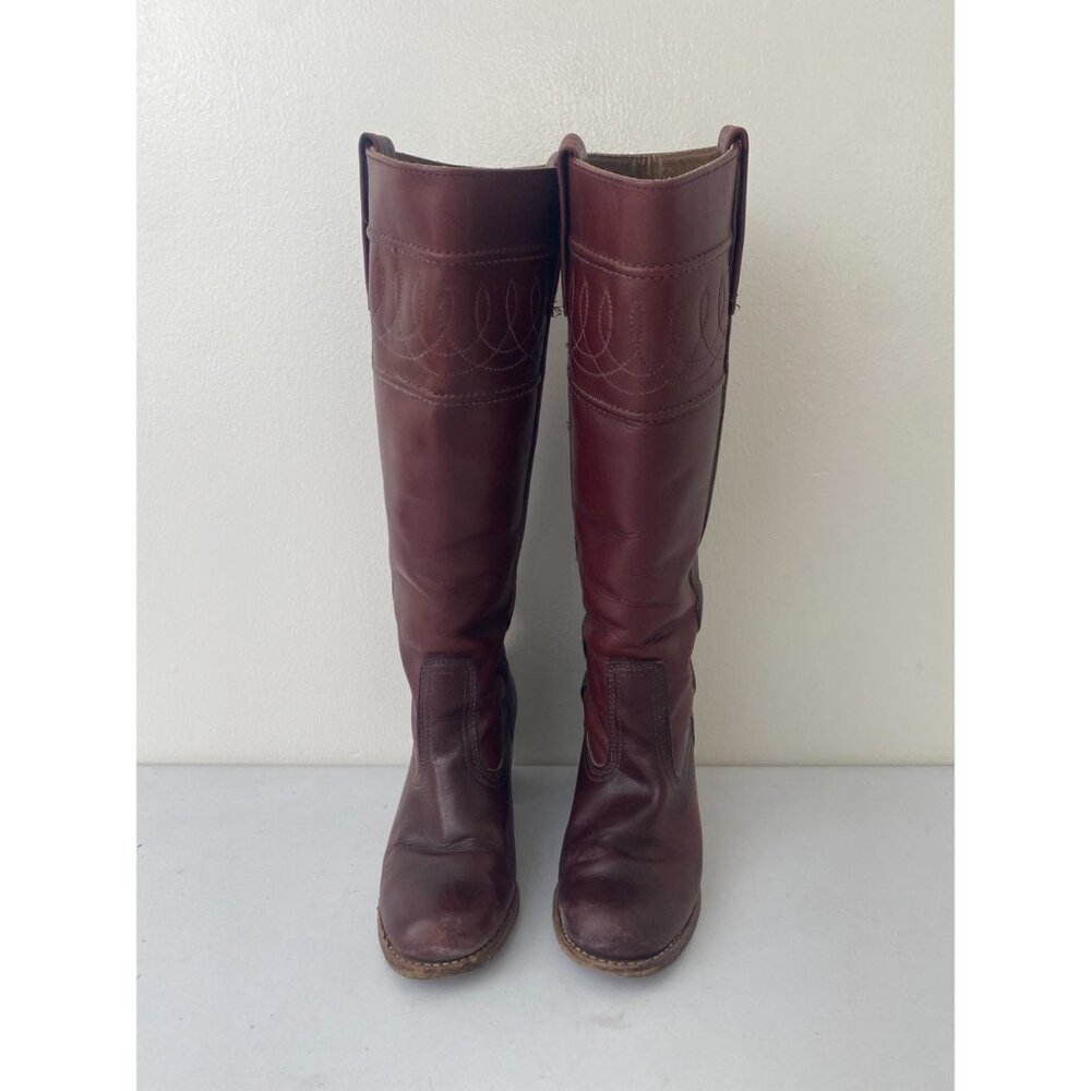 Vintage Dexter Pull On Tall Boots Shoes Brown - Picture 3 of 9